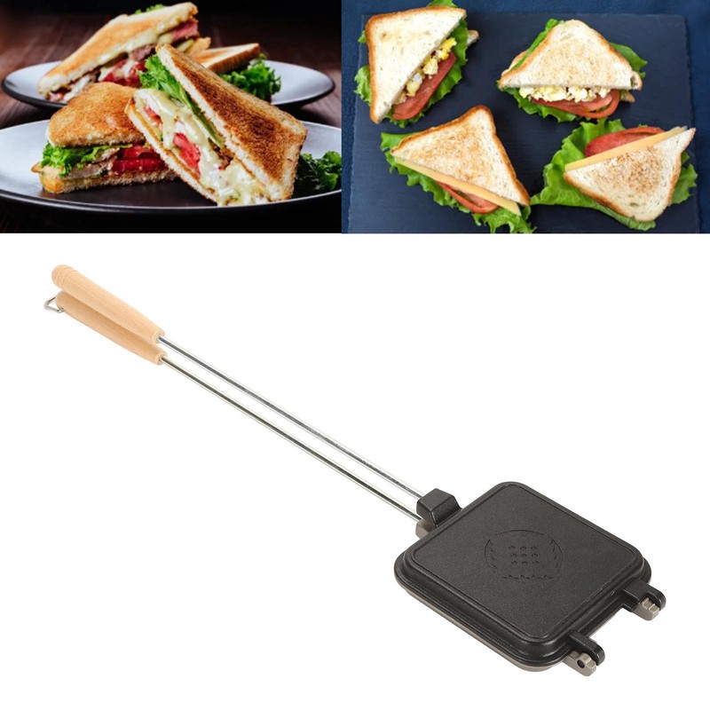 Sandwich Maker Pan Square Flip Grill Pan Press Double Sided