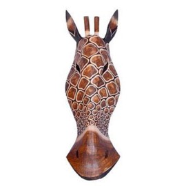 WoUnru Giraffe 50 cm Wooden Mask from Bali Wall Mask