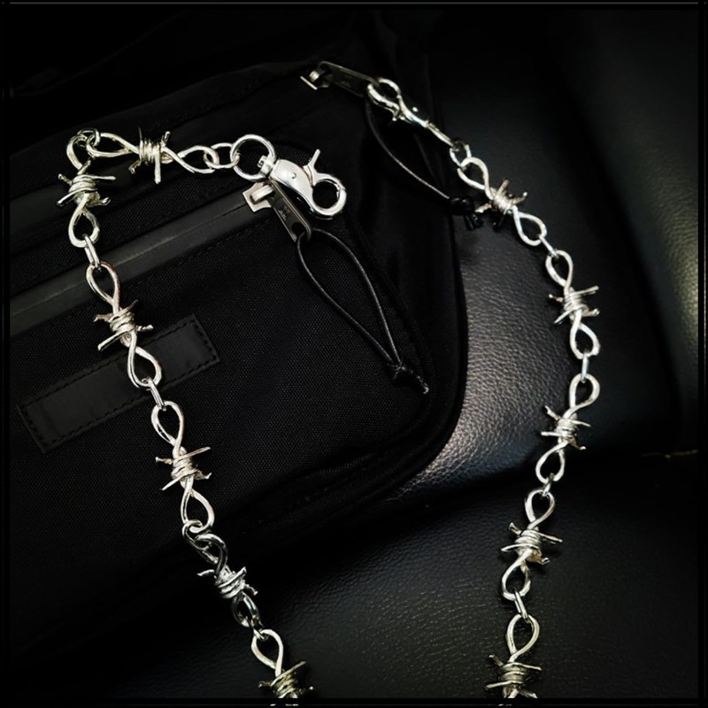 White Fang AZ138 Men's Barbed Wire Wallet Chain Barbed Wire