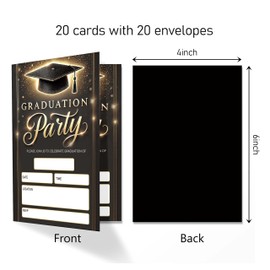 ANYEMW 4x6 Graduation Invitations 2026, Graduation Decorations Class Of 2026, 20 Cards with 20 Envelopes.(137)