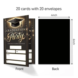 ANYEMW 4x6 Graduation Invitations 2026, Graduation Decorations Class Of 2026, 20 Cards with 20 Envelopes.(137)