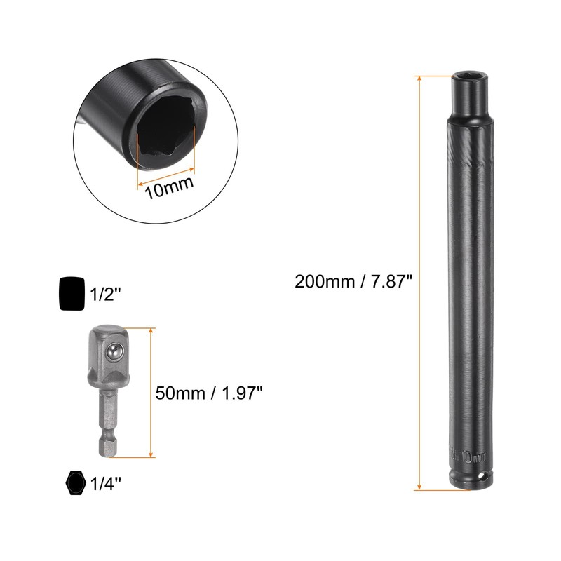 TA-VIGOR Extra Long Hollow Socket, 12mm x 200mm Deep Well