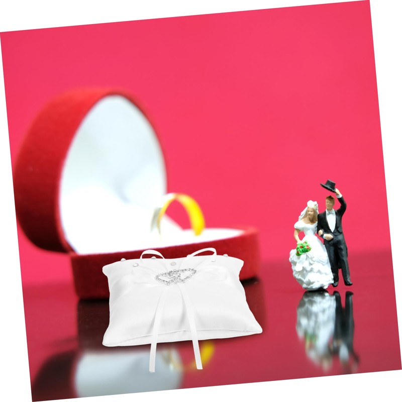 CAXUSD Ring Bearer Basket Embroidery Accessories Engagement Ring Pillow Pearl