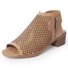 J. Adams Tracy Perforated Flat Bootie - Casual Open Toe