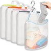 5Pcs Hanging Laundry Bags for Socks with S Hooks,12 X
