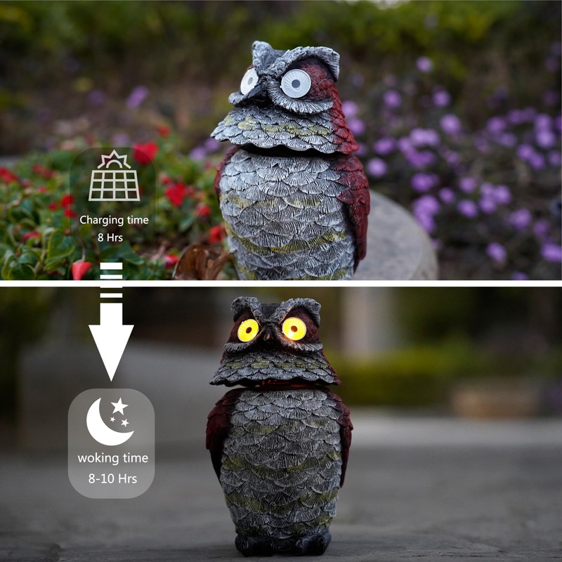 YZYOE LED Solar Nodding owl Light, Outdoor Atmosphere Decoration Light,