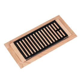Red Oak Hardwood Drop in Floor Register, 4X10 Inch, with Damper, High Output Air Flow, Unfinished