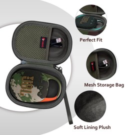 XANAD Carrying Case Compatible with JBL Clip 5, Soundcore Select 4 Go, Clip 4, Clip 4 Eco Portable Speaker- Travel Hard Bag Camouflage