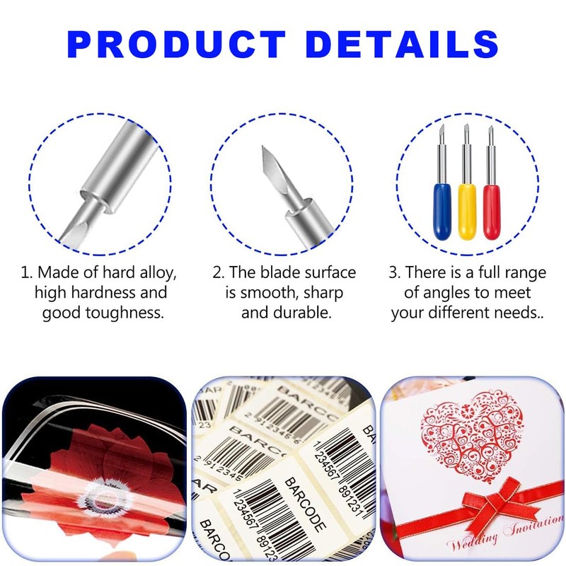 YOYEAH 60 Pack 60° Replacement Blades Set for Cricut Explore