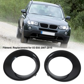 Bediffer Fog Light Cover Shockproof 2pcs/set 51113423789 Fog Light Ring Trim Light ABS Wear-Resistant for Car Replacement for X3 E83 2007-2010