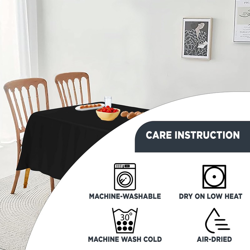 WedDecor Premium Quality 60 x 102 Inch Black 1pc Rectangular