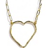 Gold Heart Necklace 18k - Large Hammered Open Irregular Heart