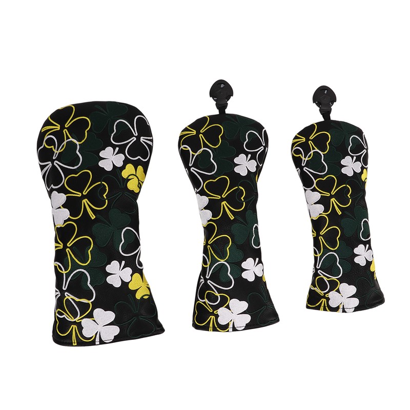 3PCS Golf Head Cover for Fairway Woods Driver Hybrids PU