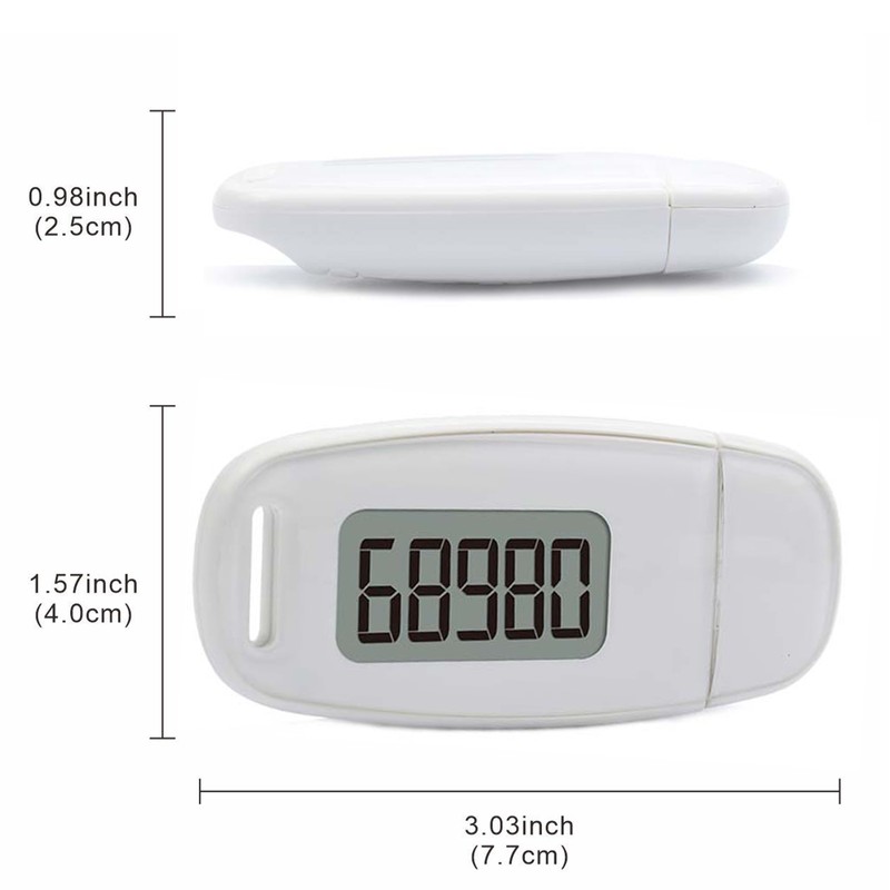 3D Sensor Pedometer Step Counting Device with Blue Backlight Clip-on