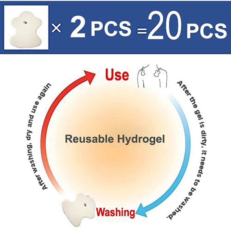 20 Pack Replacement Electrotherapy Pads Compatible with Omron TENS Unit