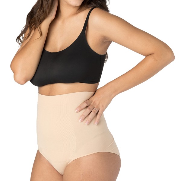 Upspring C-Panty C-Section Recovery Underwear with Silicone Panel for Incision Care, High Waisted Postpartum Underwear for Women to Support, Slim, and Smooth After C-Section (Nude, Small/Medium)