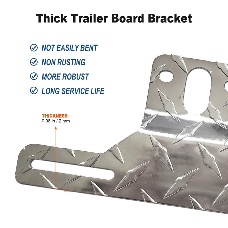 FBJTDQ Trailer License Plate Bracket Frames - 2 Packs Aluminum