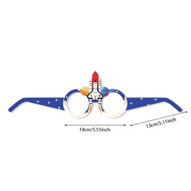 6PCS Outer Space Party Favors Space Rocket Planet Astronaut Birthday Paper Glasses For Kids Astronaut Space Theme Party Favors Planet Birthday Party Photo Booth Props Decorations Supplies