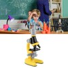 Kids Microscope Set 100x 400x 1200x Magnifications Angle Adjust LED