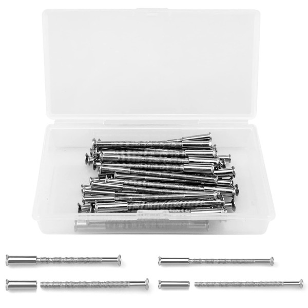 36pcs Door Handle Fixing Screws and Sleeves M3,M4 Nickel Universal
