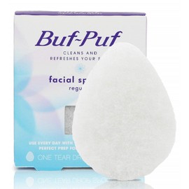 Buf-Puf Regular Facial Sponge, Dermatologist Developed, Exfoliating, Reusable, W