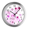 CreaDesign Children's Radio-Controlled Wall Clock with Name, Quiet Radio Wall