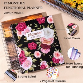 CAGIE Planner 2025-2026 for Women, July 2025-June 2026 Calendar Planners Weekly and Monthly 8.5 x 11 Large 25-26 Hourly Daily Yearly Academic Agenda with Stickers Hardcover