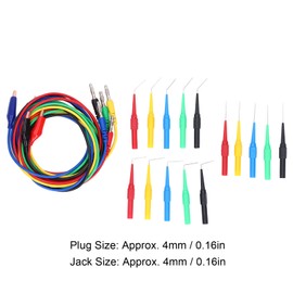 Kit de cables de prueba de clavija de banana JT8005por Sondas de Prueba de Multímetro Clips Pines de Sonda Trasera para Multímetro