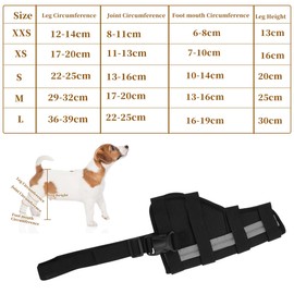 CAPASTEC Hund Rechte Hinterbein Stütze, Gelenkbandagen Knieschoner Für Hundebeine Genesung Nach Tieroperationen, Stabile Knieschoner Unterstützung Für Hinterbeine, XXS, Schwarz