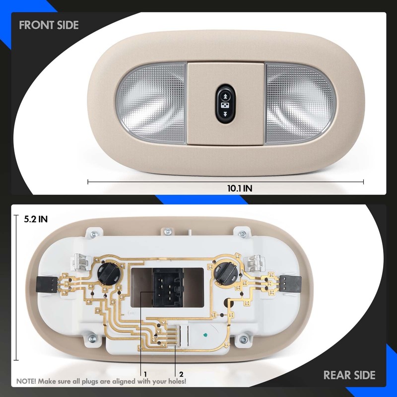 LED Front Overhead Console with Dome Map Light & Sunroof