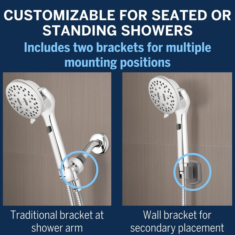 Waterpik ShowerCare Pivoting Hand Held Shower Head, Chrome - Five