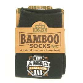 Top Bloke Mens Gift Socks for Him - A Natural Bamboo Treat for a Hero's Feet (Dad)