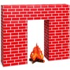 Fullhawl 3D Artificial Red Brick Cardboard Fireplace 39 x 35