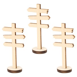 Miniature Gnome Accessories Miniature Signpost Wooden Miniature Decoration Miniature Accessories Gnome Door Accessories Dollhouse Accessories DIY Miniature Sign with Base