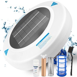 Solar-Powered Pool Ionizer – Automatic Floating Pool Water Purifier with Thick Copper Anode, Ideal for Pools Up to 25,000 Gallons, Supports Sparkling-Clear Water All Season