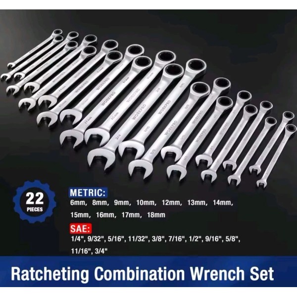 Unbranded 23 Pcs Ratcheting Wrench Set With Box