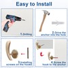 Rierdge 4 Pack Brass Gold Curtain Tieback Hooks, Curtain Holdback