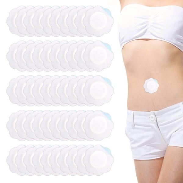 50 Stück Rizinusöl Packungen Castor Oil Patches,Rizinusöl Pflaster Bauchnabel Einweg