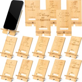 Ripeng 10 Pcs Christian Employee Appreciation Gifts Bulk for Church Bible Bamboo Phone Stand for Desk Office Worker Thank You Gift for Administrative Team Coworkers Staff Graduation Nurse Teacher Week