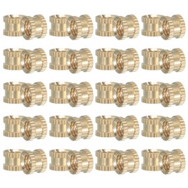 PATIKIL M6 Threaded Inserts, 40 Pcs Female Metric Brass Knurled Nuts Heat Set Insert for Plastic 3D Printing Components (M6x6x8mm)