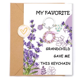 iuNMaogu Gifts for Grandparents Grandma from Grandchild - Cute Keychains With Greeting Card Birthday Christmas Gifts Ideas for Nana Mimi Gigi