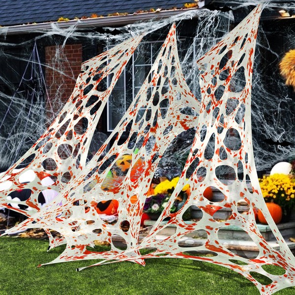 1 x 12 m Halloween Giant Spider Web - Blood