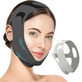 Faja Papada Facial Lifting，Correa Facial para V-Lifting ，Reutilizable Faja para Papada Mujer，Elástico y muy elástico，Eliminar la Flacidez de la Piel y Reafirmar con Efecto Antiarrugas (Negro)