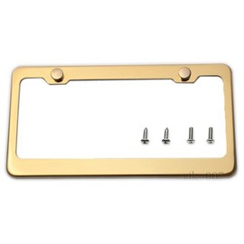 Gold Titanium License Plate Frame New