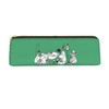 Moomin Pen Case, Large Capacity, Pencil Case, Multi-functional, Stylish, Leather,