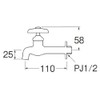 SANEI JY20J-13 [Long Body Horizontal Faucet] Nominal 13 with POS