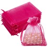 Crweety Crweety 50 Pcs Hot Pink Organza Bags, 3x4 Inch