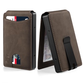 Zitahli Wallet for Men - RFID Blocking Creidt Card Holder, Pop Up Metal Bifold Card Case, Minimalist Mens Wallet with Money Clip