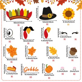 H1vojoxo Fall Thanksgiving Garage Door Magnets - 22PCS Turkey Pumpkin Maple Leaf Garage Decoration Magnet Stickers Fall Garage Door Decoration Thanksgiving Magnet Decal Stickers for Car Refrigerator