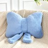 XVTRU Dusty Blue Bow Pillow, Soft Bow Decorative Pillows with